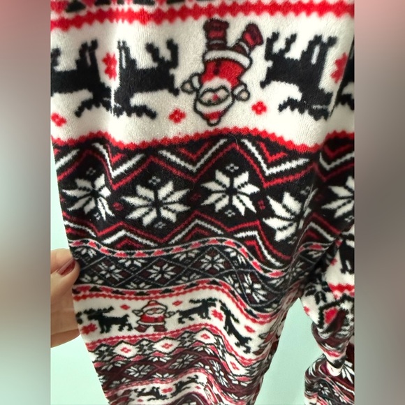 Christmas No Boundaries Soft Leggings Woman M Poly/Spandex Santa Red White Black - Picture 2 of 6